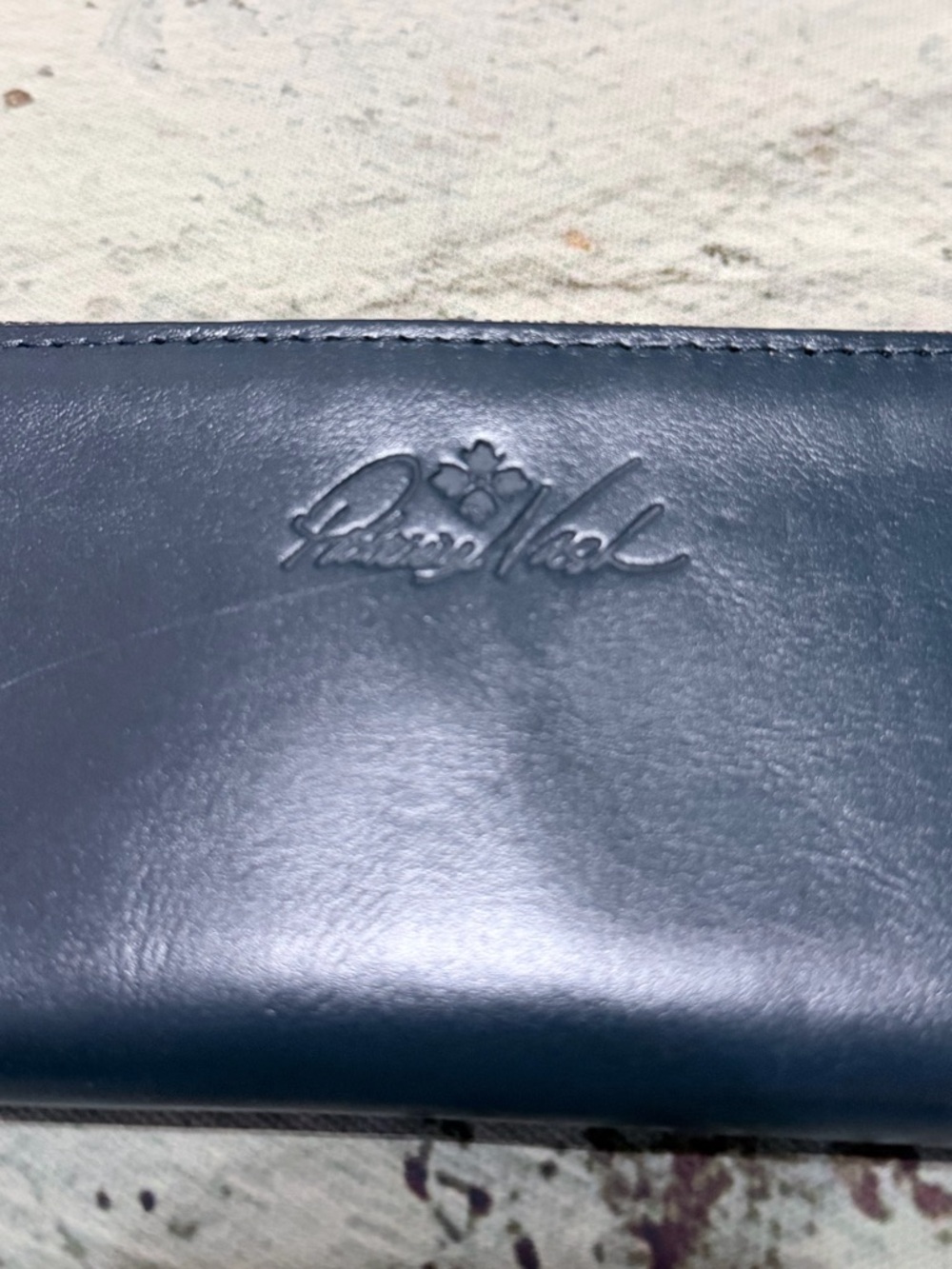 Dark Navy Leather Nazari Wallet by Patricia Nash - Picture 2 of 9